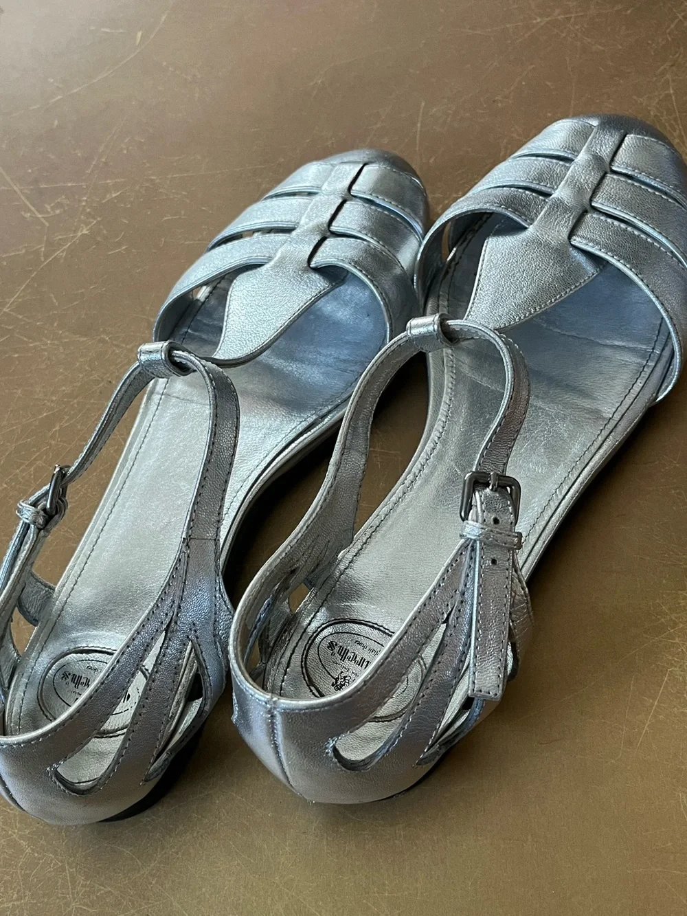 Church’s England Rainbow Metallic Silver Fisherman Sandals